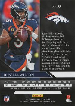 2022 Panini Limited #33 Russell Wilson Back