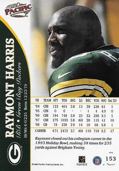 1999 Pacific - Red #153 Raymont Harris Back