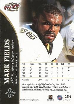 1999 Pacific - Red #254 Mark Fields Back