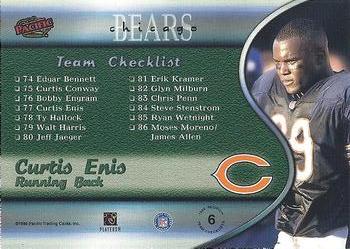 1999 Pacific - Team Checklists #6 Curtis Enis Back