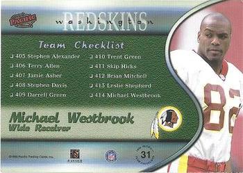 1999 Pacific - Team Checklists #31 Michael Westbrook Back