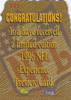 1995 Classic Images Limited Live - Sculpted Previews #NX2 Drew Bledsoe Back