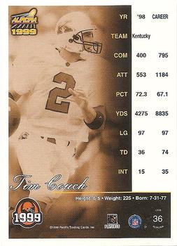 1999 Pacific Aurora - Pinstripes #36 Tim Couch Back