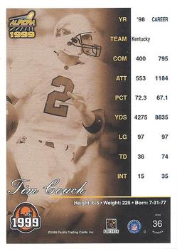 1999 Pacific Aurora - Pinstripes Premiere Date #36 Tim Couch Back