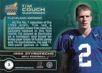 1999 Pacific Aurora - Styrotechs #3 Tim Couch Back