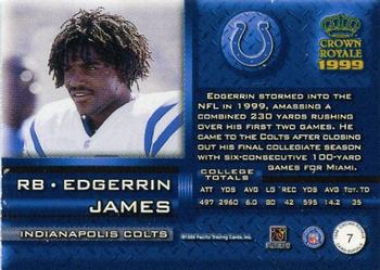 1999 Pacific Crown Royale - Card-Supial Small #7 Edgerrin James Back