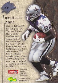 1995 Classic Images Limited Live - Silks #S6 Emmitt Smith Back