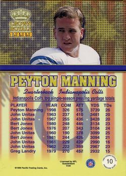 1999 Pacific Crown Royale - Franchise Glory #10 Peyton Manning Back
