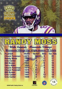 1999 Pacific Crown Royale - Franchise Glory #14 Randy Moss Back