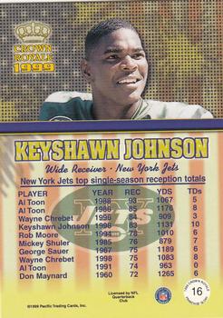 1999 Pacific Crown Royale - Franchise Glory #16 Keyshawn Johnson Back