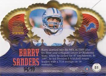 1999 Pacific Crown Royale - Limited Series #51 Barry Sanders Back