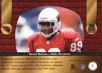 1999 Pacific Crown Royale - Rookie Gold #1 David Boston Back