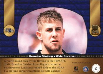 1999 Pacific Crown Royale - Rookie Gold #2 Brandon Stokley Back