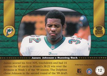1999 Pacific Crown Royale - Rookie Gold #12 James Johnson Back
