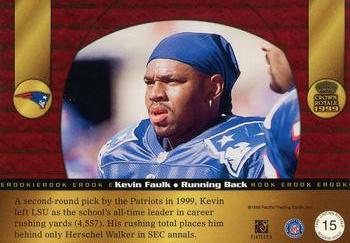 1999 Pacific Crown Royale - Rookie Gold #15 Kevin Faulk Back