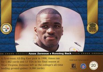 1999 Pacific Crown Royale - Rookie Gold #20 Amos Zereoue Back