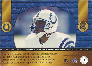 1999 Pacific Crown Royale - Rookie Gold #9 Terrence Wilkins Back