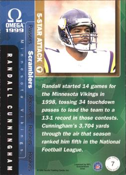 1999 Pacific Omega - 5-Star Attack #7 Randall Cunningham Back