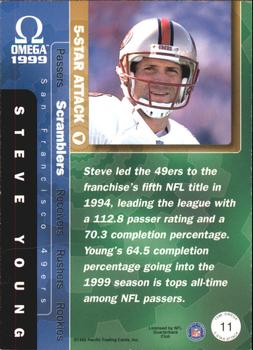 1999 Pacific Omega - 5-Star Attack #11 Steve Young Back