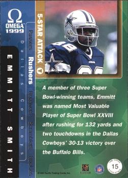 1999 Pacific Omega - 5-Star Attack #15 Emmitt Smith Back