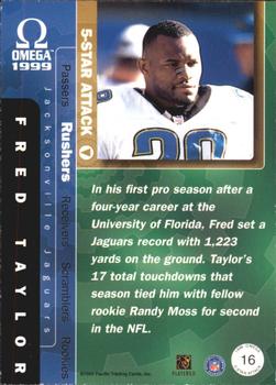 1999 Pacific Omega - 5-Star Attack #16 Fred Taylor Back