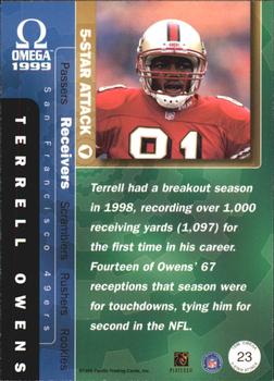 1999 Pacific Omega - 5-Star Attack #23 Terrell Owens Back