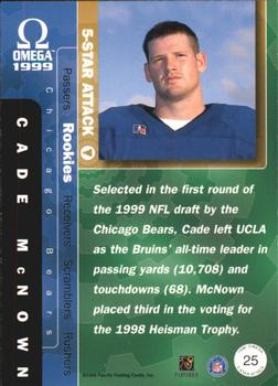 1999 Pacific Omega - 5-Star Attack #25 Cade McNown Back