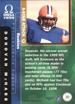 1999 Pacific Omega - 5-Star Attack #30 Donovan McNabb Back