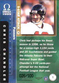 1999 Pacific Omega - 5-Star Attack Foils #1 Chris Chandler Back