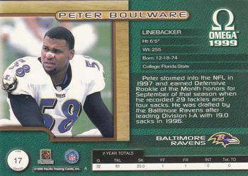 1999 Pacific Omega - Copper #17 Peter Boulware Back