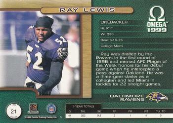 1999 Pacific Omega - Copper #21 Ray Lewis Back