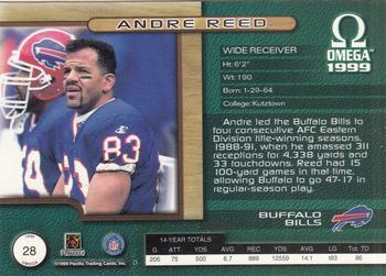 1999 Pacific Omega - Copper #28 Andre Reed Back