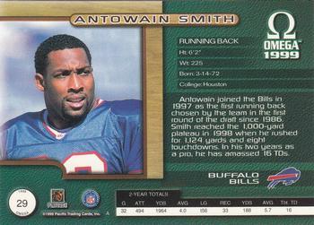 1999 Pacific Omega - Copper #29 Antowain Smith Back