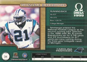 1999 Pacific Omega - Copper #34 Tim Biakabutuka Back