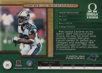 1999 Pacific Omega - Copper #35 Rae Carruth Back