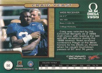 1999 Pacific Omega - Copper #56 Craig Yeast Back