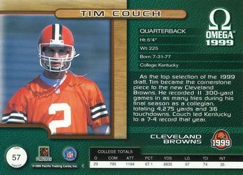 1999 Pacific Omega - Copper #57 Tim Couch Back