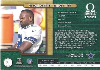 1999 Pacific Omega - Copper #71 Emmitt Smith Back