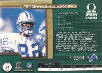 1999 Pacific Omega - Copper #84 Germane Crowell Back