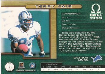 1999 Pacific Omega - Copper #85 Terry Fair Back