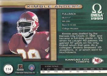 1999 Pacific Omega - Copper #114 Kimble Anders Back