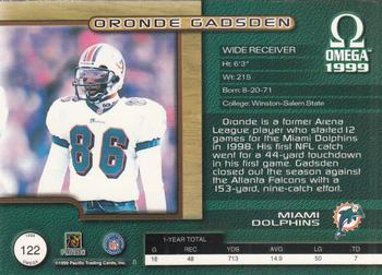1999 Pacific Omega - Copper #122 Oronde Gadsden Back