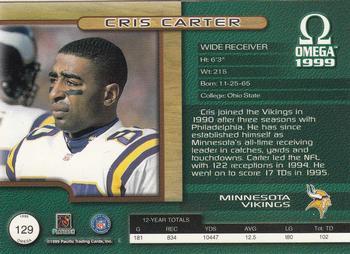 1999 Pacific Omega - Copper #129 Cris Carter Back