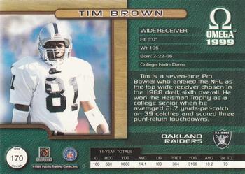 1999 Pacific Omega - Copper #170 Tim Brown Back