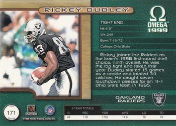 1999 Pacific Omega - Copper #171 Rickey Dudley Back