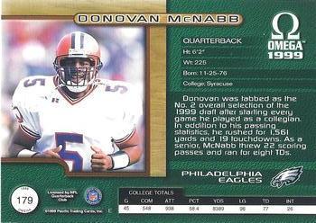 1999 Pacific Omega - Copper #179 Donovan McNabb Back