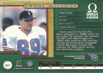 1999 Pacific Omega - Copper #241 Frank Wycheck Back