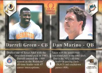 1999 Pacific Omega - Draft Class #1 Darrell Green / Dan Marino Back