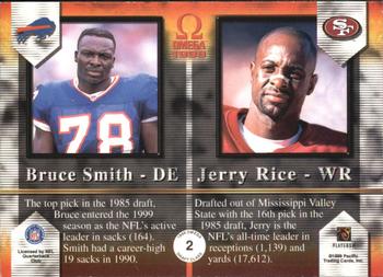 1999 Pacific Omega - Draft Class #2 Jerry Rice / Bruce Smith Back