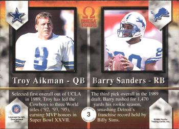 1999 Pacific Omega - Draft Class #3 Troy Aikman / Barry Sanders Back